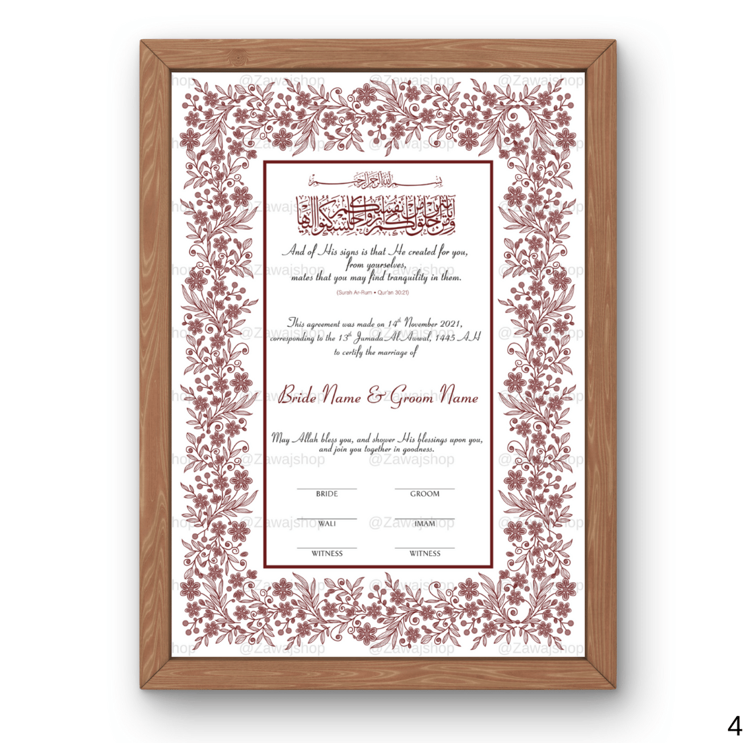 Zara's Blessing | Nikkah Certificate