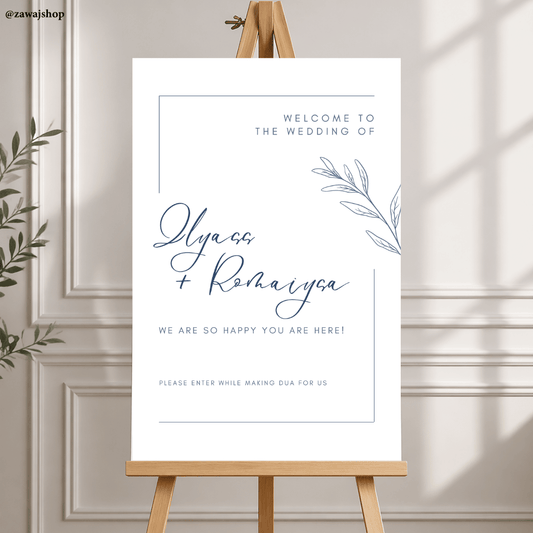 Islamitisch welkomstbord walima design 9 - gepersonaliseerd nikah foam trouwbord bruiloft
