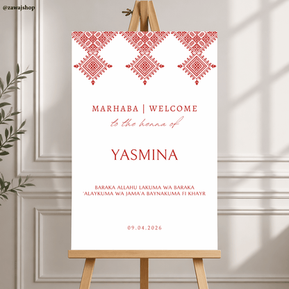 Gepersonaliseerd henna nacht bord design 1 - islamitisch mehndi verloving welkomstbord dibond