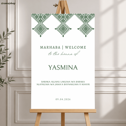 Henna mehndi avond welkomstbord design 1 - gepersonaliseerd islamitisch feestbord foam
