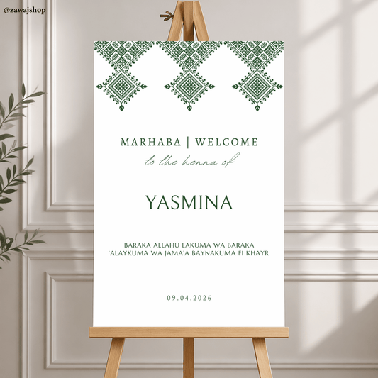 Henna mehndi avond welkomstbord design 1 - gepersonaliseerd islamitisch feestbord foam