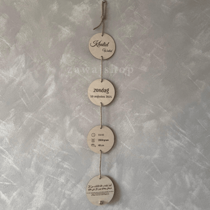 Gepersonaliseerd Houten Geboorteplak – 4 Cirkels