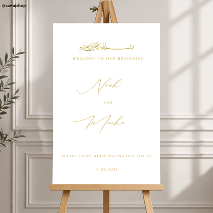 Gepersonaliseerd nikkah bord design 1 - islamitisch trouwen dibond decoratiebord bruiloft