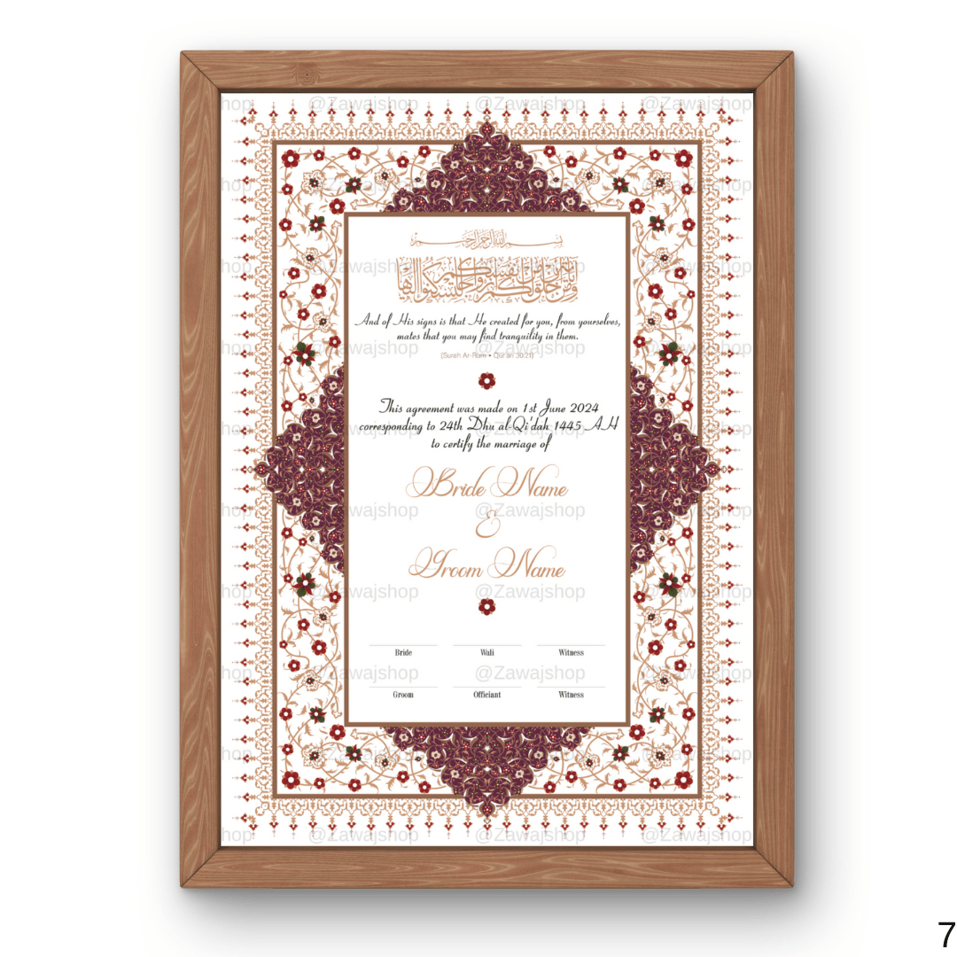 Safa's Vows | Nikkah Certificate