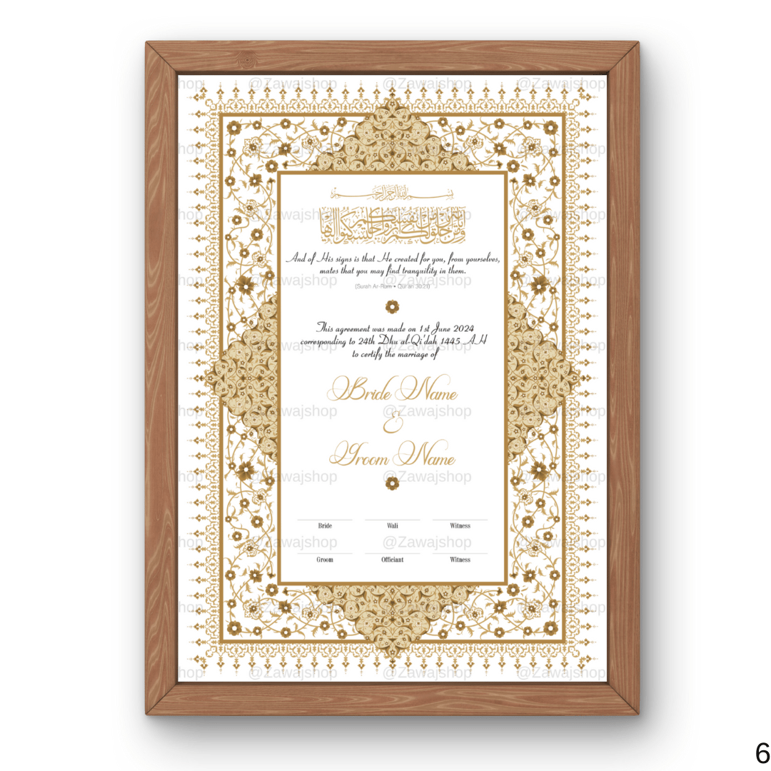 Safa's Vows | Nikkah Certificate