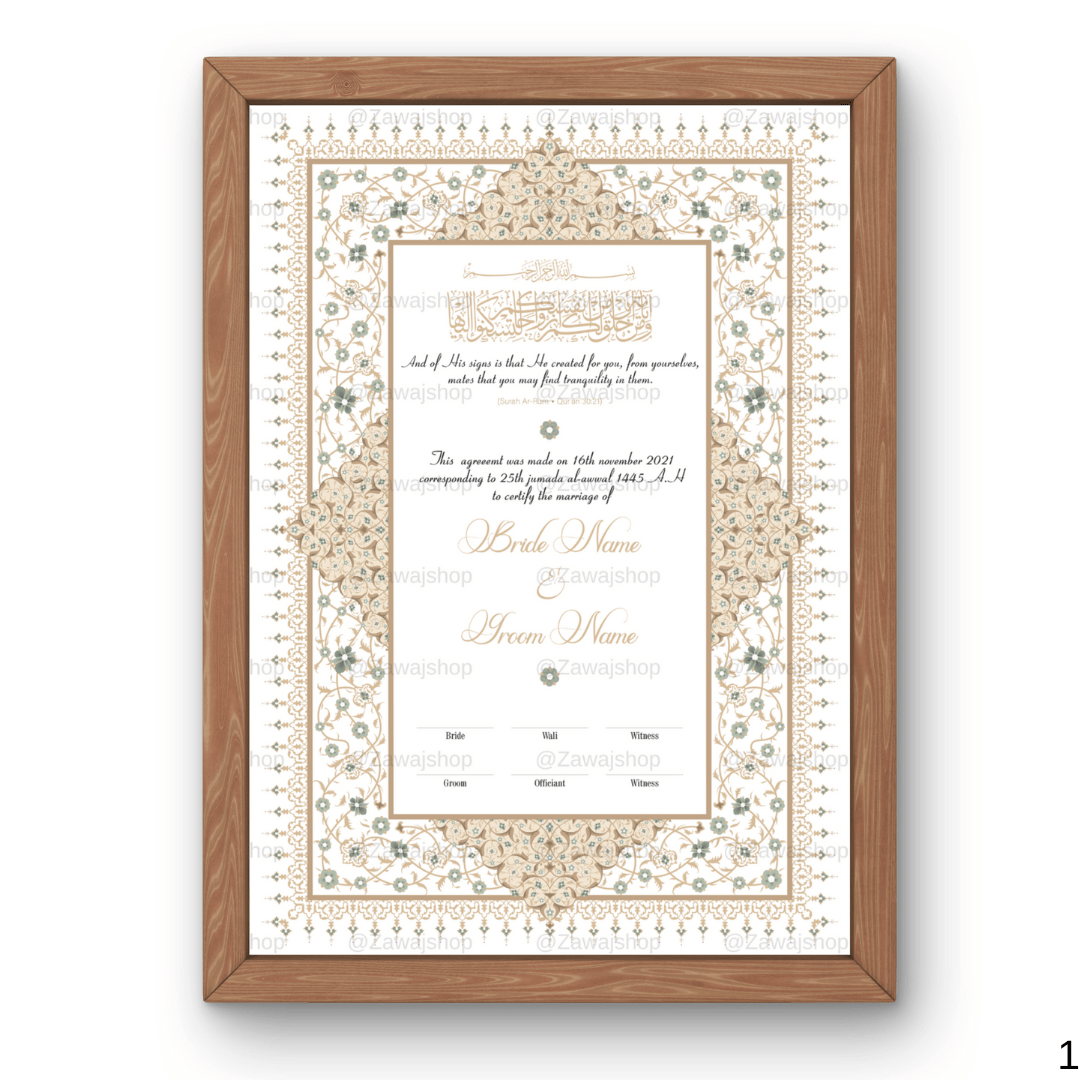 Safa's Vows | Nikkah Certificate