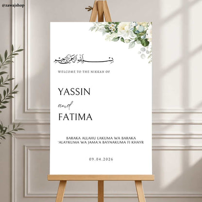 Islamitisch trouwbord nikkah design 3 - gepersonaliseerd welkomstbord foam bruiloft