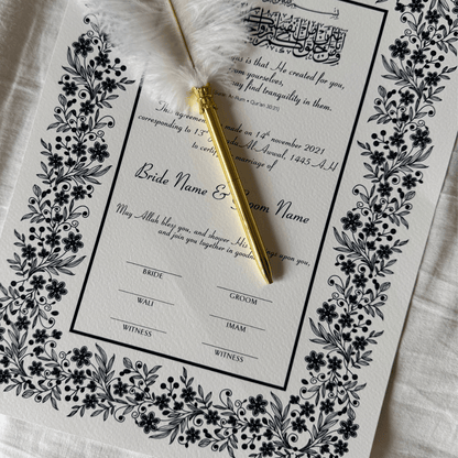Zara's Blessing | Nikkah Certificate